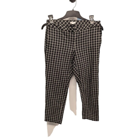 J.Jill Premium Bi Stretch Windownpane‎ Plaid Straight Leg Ankle Pants Size 10 - Picture 1 of 10